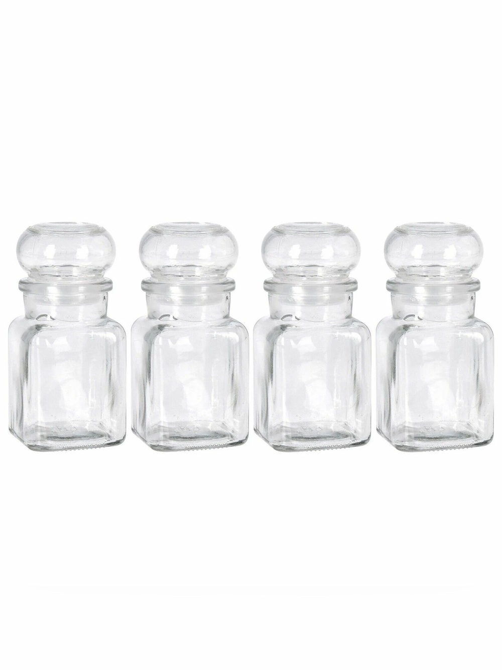 Set of 6 glass spice jars herb jars